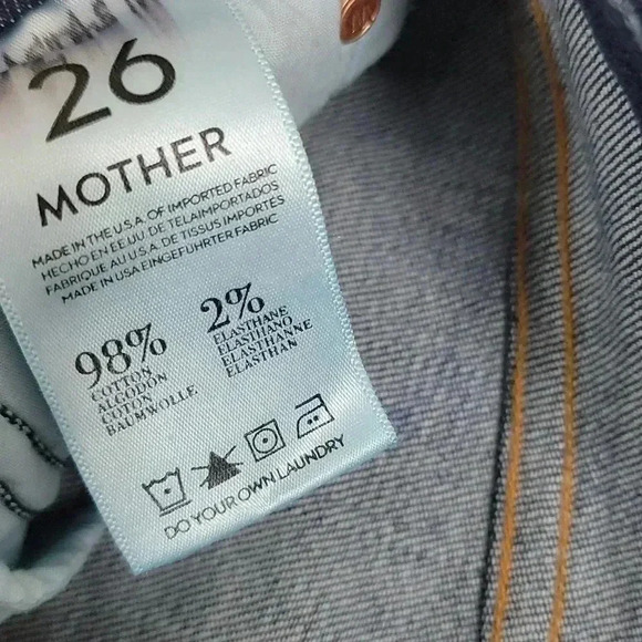 Mother The Looker Flowers From Storm Dark Wash Skinny Jeans Denim Mid Rise - Picture 10 of 14